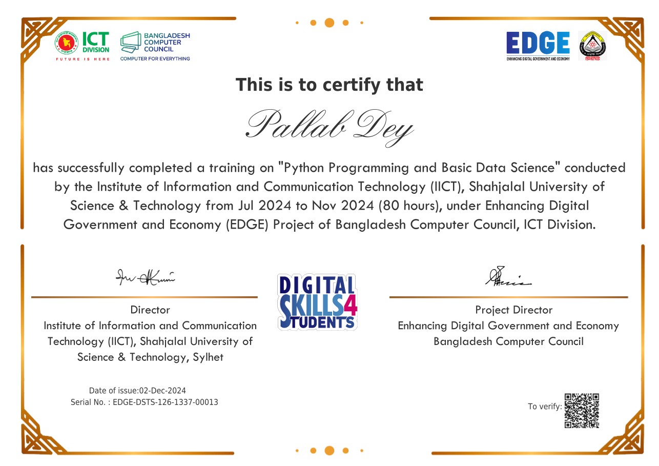 Python Programming and Basic Data Science Certificate